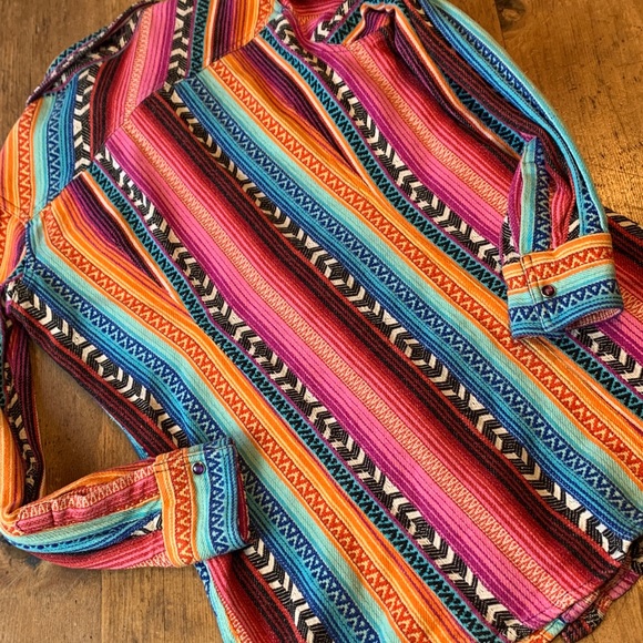 Crazy Train Multicolor Striped Snap Close Western Shirt - Picture 14 of 16